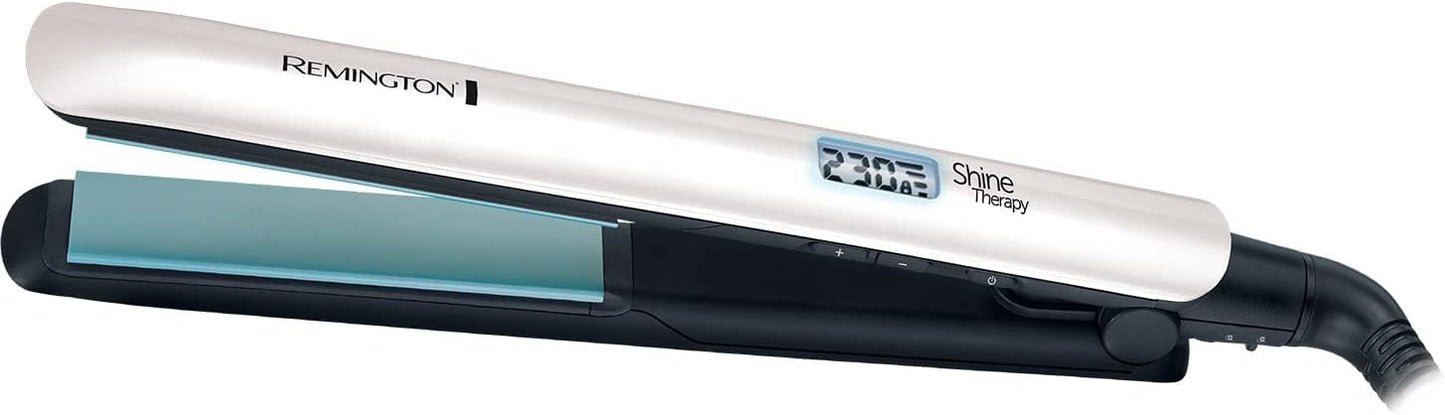 Shine Therapy Hair Straightener with Advanced Ceramic coating infused with Moroccan Argan Oil for sleek & smooth glide, Floating plates, Digital display, 9 settings