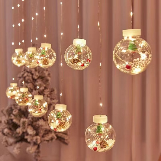 10pc Fairy Curtain String Lights Christmas Wish Ball LED Wedding Holiday Garland Lamp for Home Room Party Decoration
