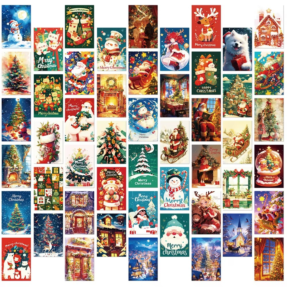 Christmas Holiday Theme Card set DIY Decoration Background Card Gift Greeting Card