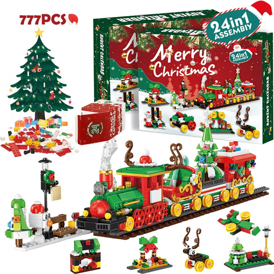2026 Christmas Advent Gift 24-day Diy Countdown Calendar Festival Interesting Christmas Train Tree Surprise Decorations For Kids
