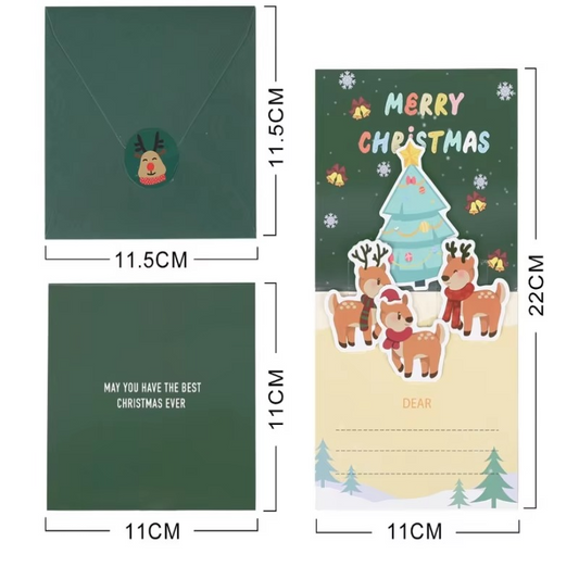 Christmas Greeting Cards with Envelopes Christmas Message Cards, Christmas Eve Gifts