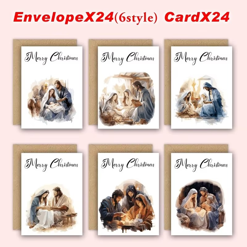 Christmas cards with envelopes Christmas prayer cards winter holiday party supplies