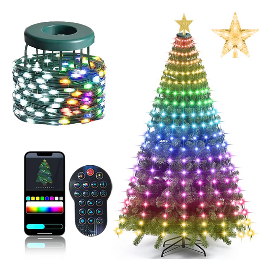 400 LED 2.1-Meter Christmas Tree Lights Multiple Lighting Modes, Timer-Controlled Dimming Multi-Color Christmas Decorations Wate