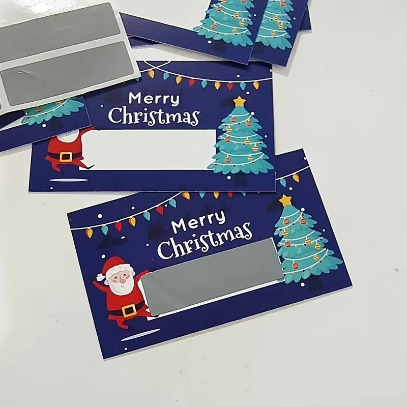 Christmas Scratch Cards with Santa, Merry Christmas Designs-Self-Scratchable Holiday reward tickets