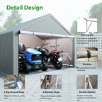 10 Ft. W X 10 Ft. D Portable Storage Shed Bike Shed Motorcycle Garage