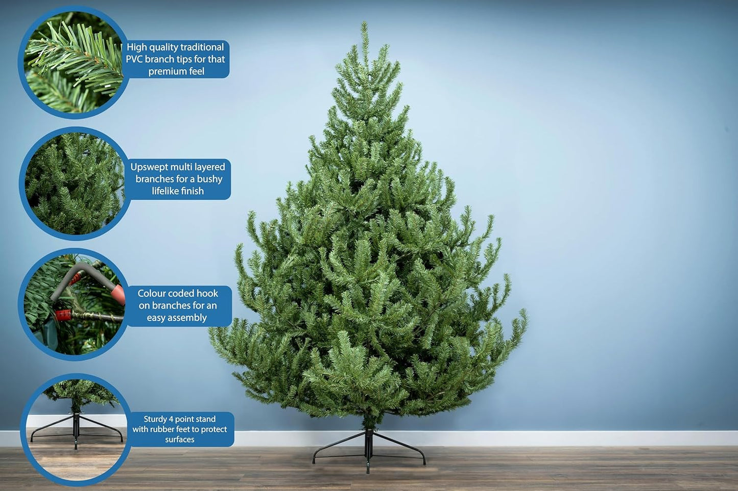 hristmas Tree World | 5ft Artificial Unlit Mountain Pine | Natural and Realistic Look with Bushy and Luxury Quality PVC