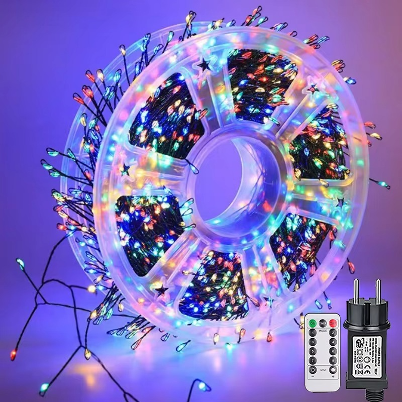LED Firecracker String Lights 30-75M Garland Fairy Lights EU/US DC Holiday String Lights for Wedding Party Christmas Decoration