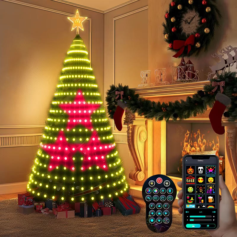 400 LED 2.1-Meter Christmas Tree Lights Multiple Lighting Modes, Timer-Controlled Dimming Multi-Color Christmas Decorations Wate