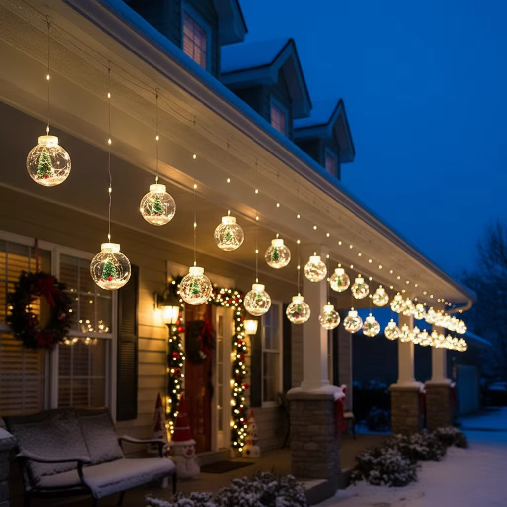 10pc Fairy Curtain String Lights Christmas Wish Ball LED Wedding Holiday Garland Lamp for Home Room Party Decoration