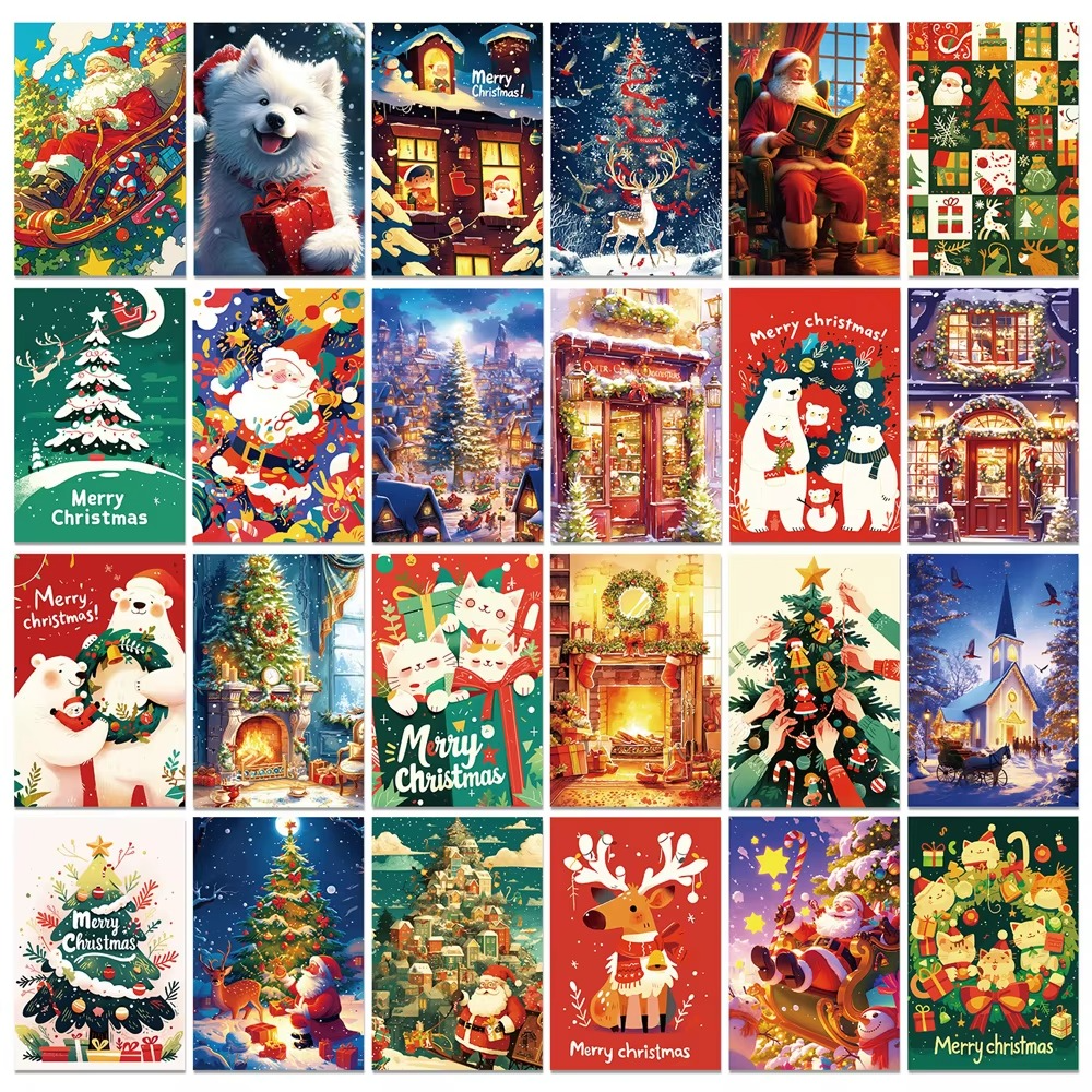 Christmas Holiday Theme Card set DIY Decoration Background Card Gift Greeting Card