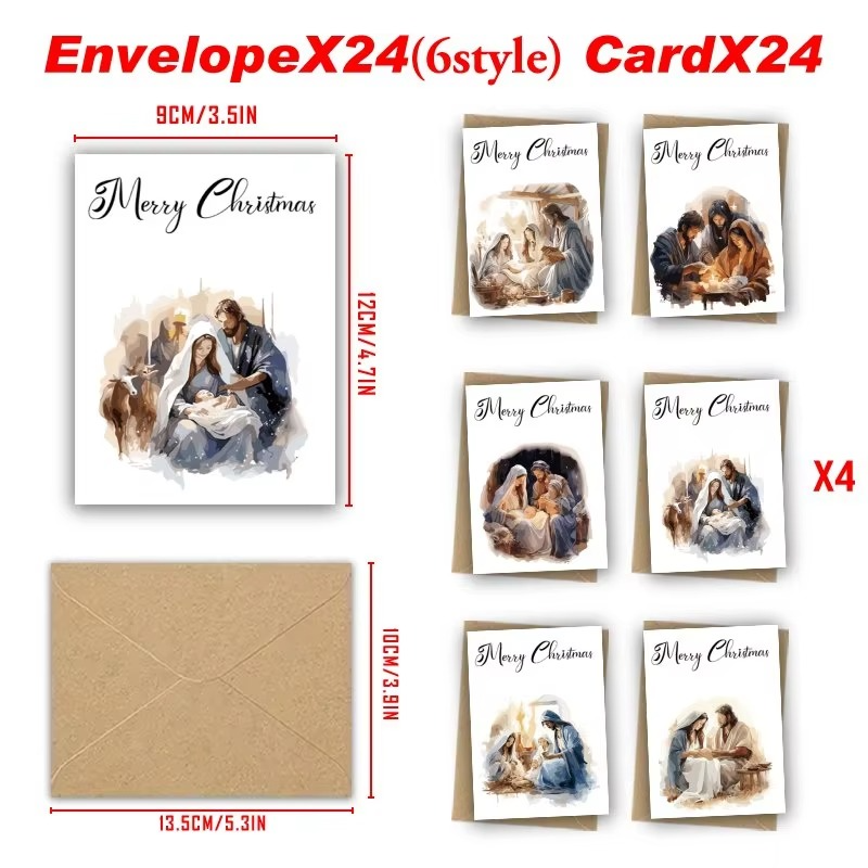 Christmas cards with envelopes Christmas prayer cards winter holiday party supplies