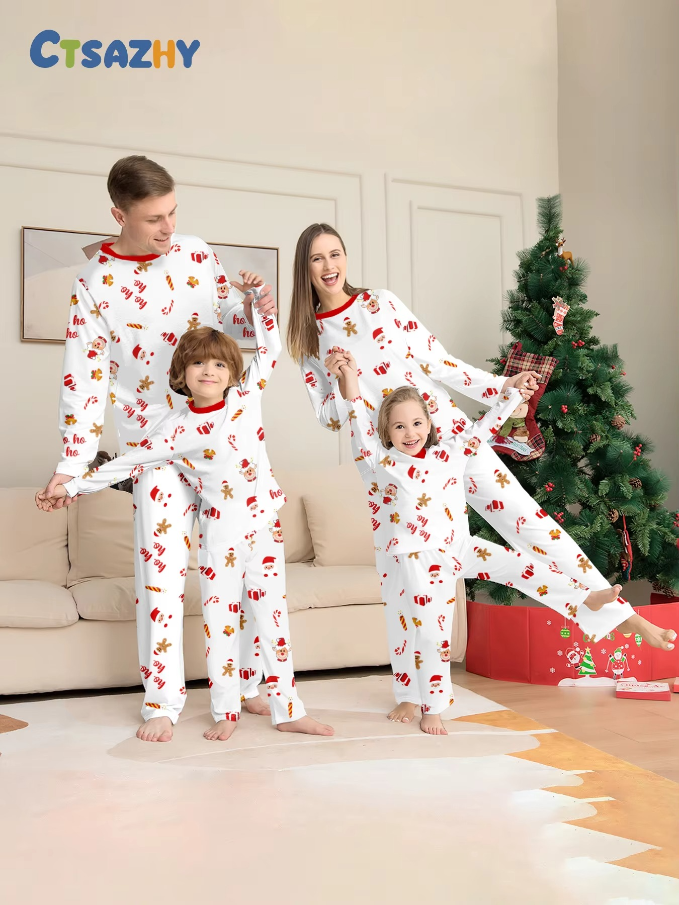 "Merry Christmas" Slogan with Polar Bear Motifs, Warm & Snug