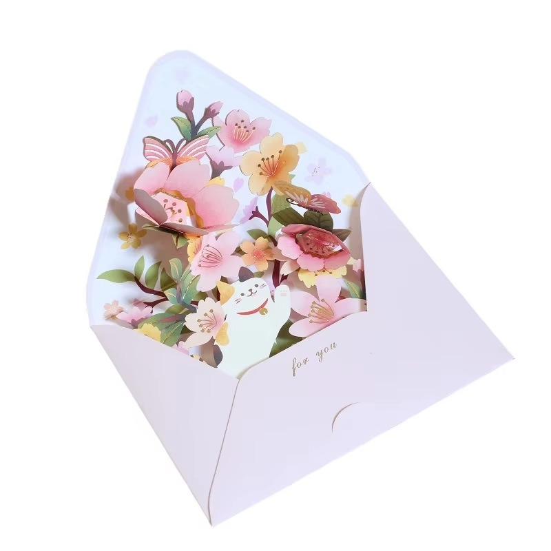 Christmas Card 3D Pop-up Greeting Cards Set Postcard Party Wedding
