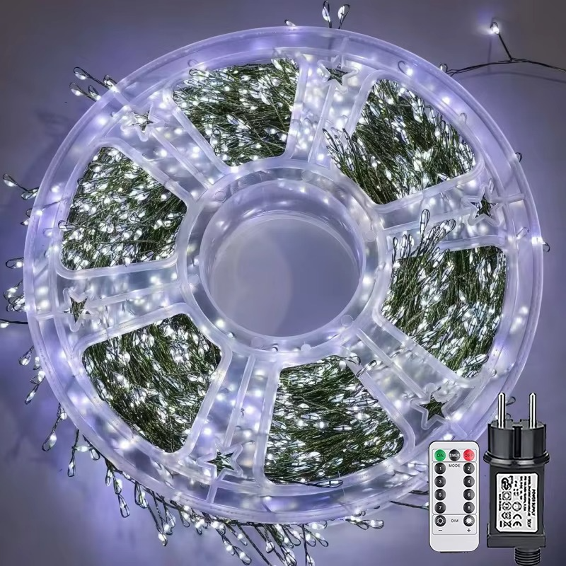 LED Firecracker String Lights 30-75M Garland Fairy Lights EU/US DC Holiday String Lights for Wedding Party Christmas Decoration