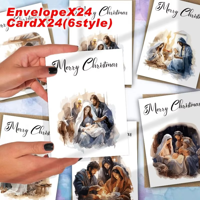 Christmas cards with envelopes Christmas prayer cards winter holiday party supplies