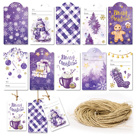 Christmas Santa Claus Paper Tag with String Nutcracker Gift Packaging Label Box Decoration Card