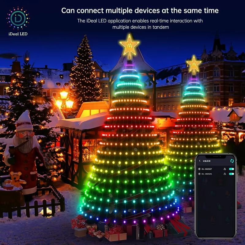 400 LED 2.1-Meter Christmas Tree Lights Multiple Lighting Modes, Timer-Controlled Dimming Multi-Color Christmas Decorations Wate