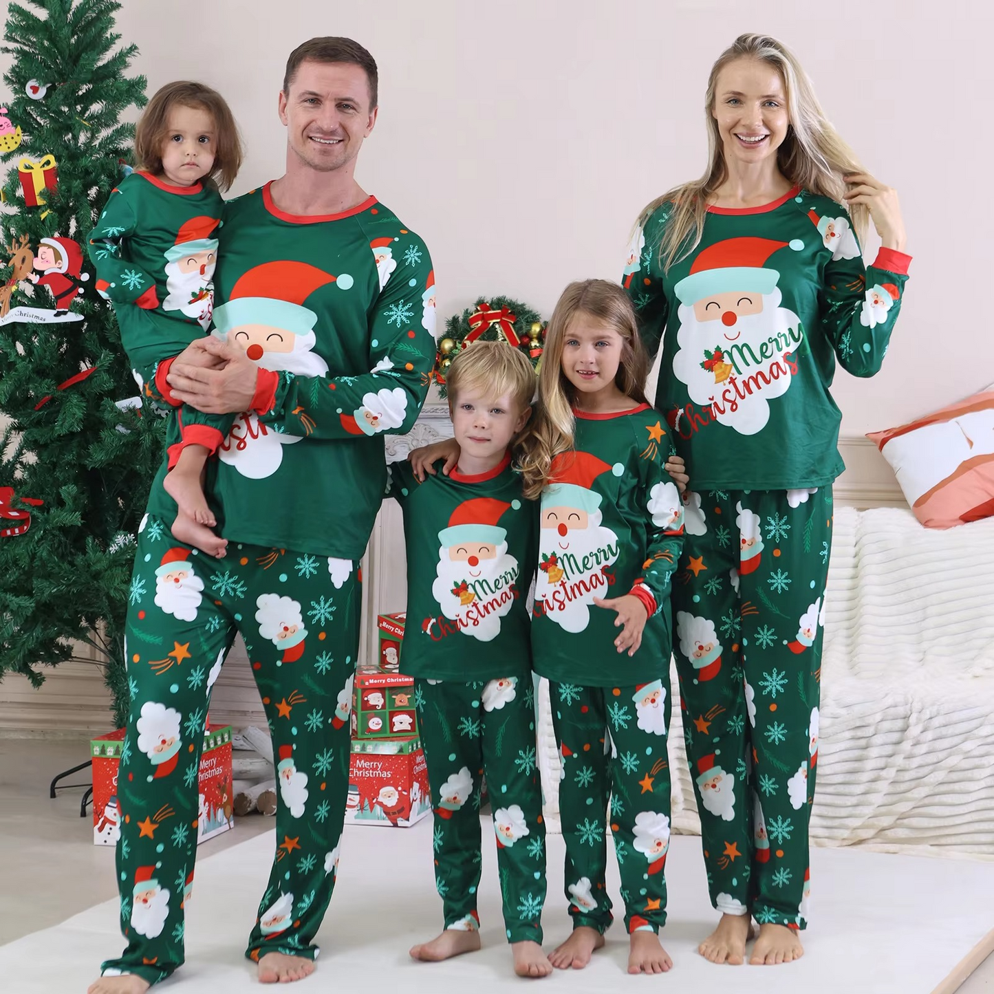 Christmas Family Printed Matching Sets Father Mother Children Check Pajama Pants