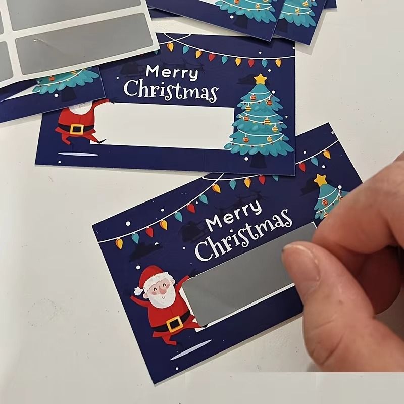Christmas Scratch Cards with Santa, Merry Christmas Designs-Self-Scratchable Holiday reward tickets
