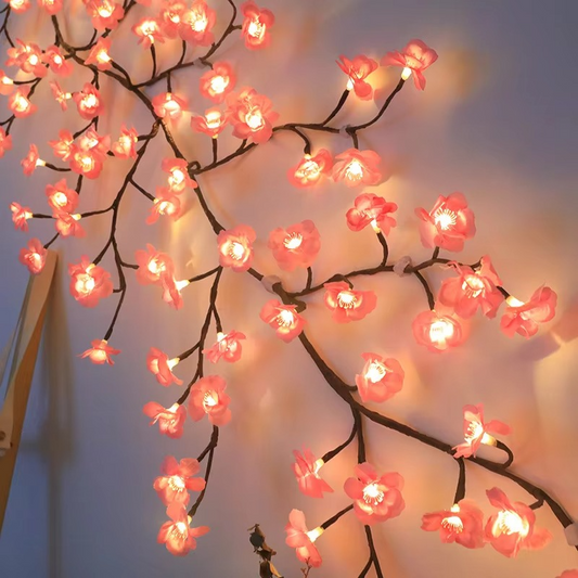 1.8M Cherry LED Tree Branch Light for Wall Cherry Blossom Willow Vine Twig Decor Garland USB 96 LED Light Christmas Decoration