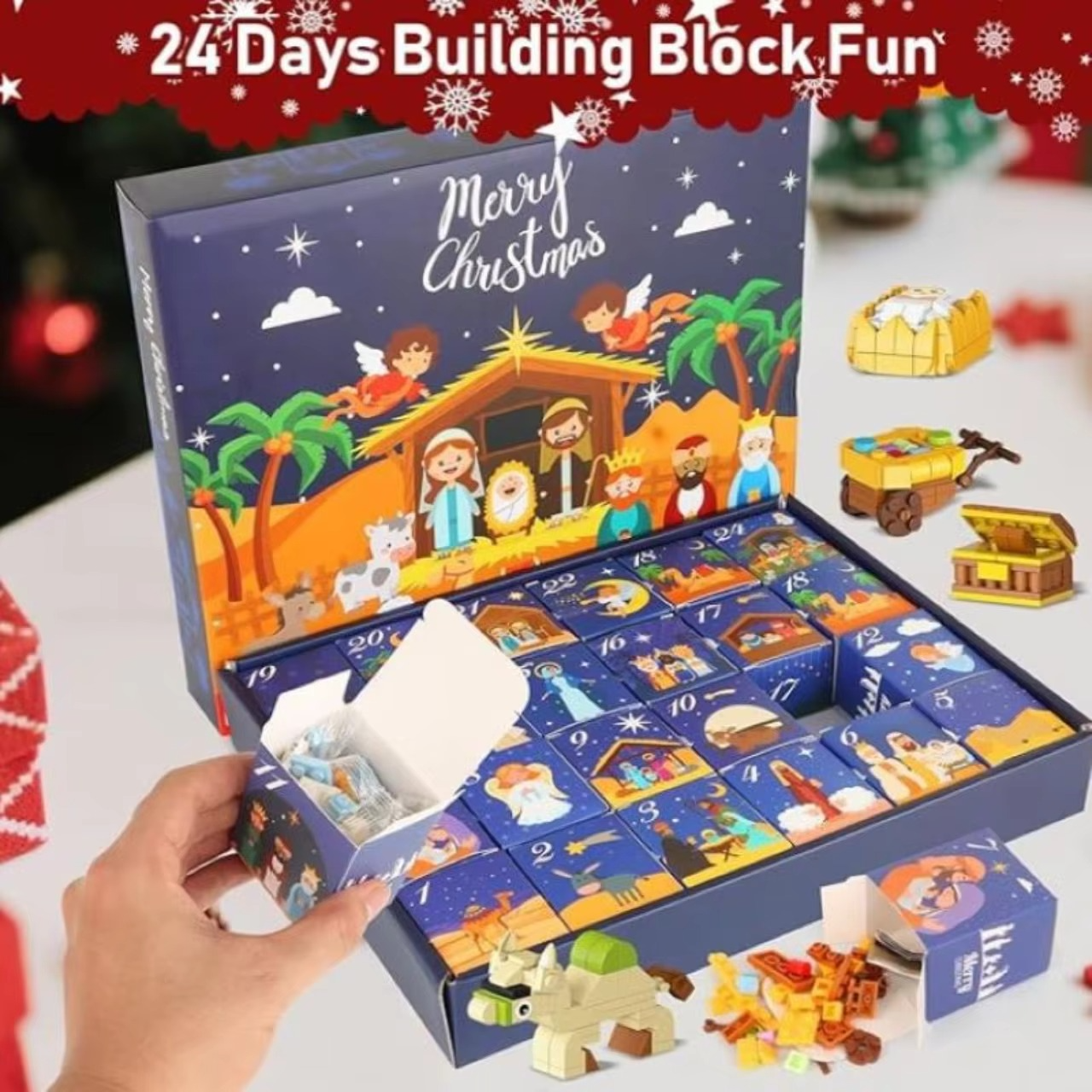 2026 Christmas Advent Gift 24-day Diy Countdown Calendar Festival Interesting Christmas Train Tree Surprise Decorations For Kids