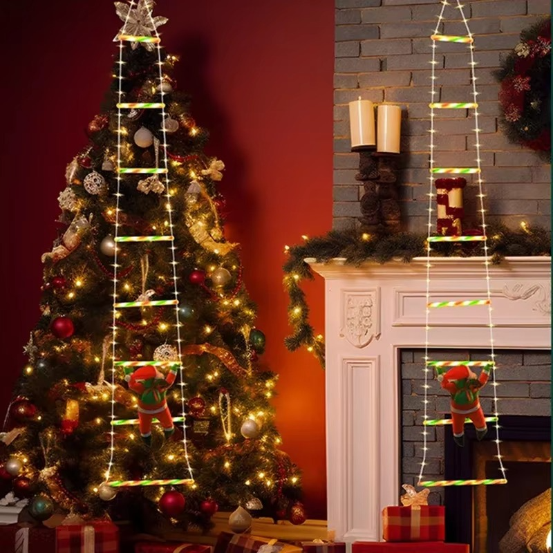 1/3M Santa Claus Climbing Ladder String Lights USB 8 Modes LED Lamp Christmas Decoration for Garden Cristmas Tree New Year Gift