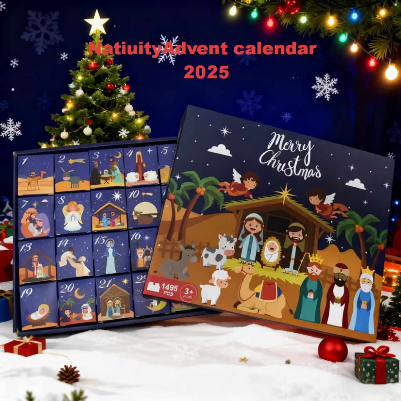 2026 Christmas Advent Gift 24-day Diy Countdown Calendar Festival Interesting Christmas Train Tree Surprise Decorations For Kids