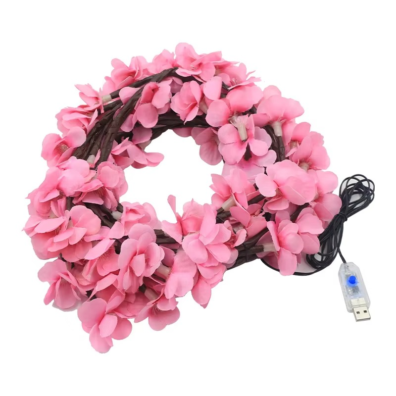 1.8M Cherry LED Tree Branch Light for Wall Cherry Blossom Willow Vine Twig Decor Garland USB 96 LED Light Christmas Decoration