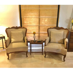 BestBuyy Fabric Armchair with Wooden Legs – Modern Single Seater Lounge Chair