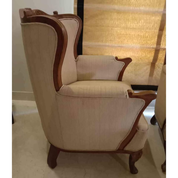 BestBuyy Fabric Armchair with Wooden Legs – Modern Single Seater Lounge Chair