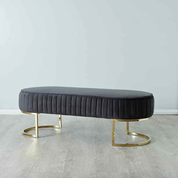 BestBuyy Luxury Fabric Pouf Stool – Stylish Footrest for Living Room