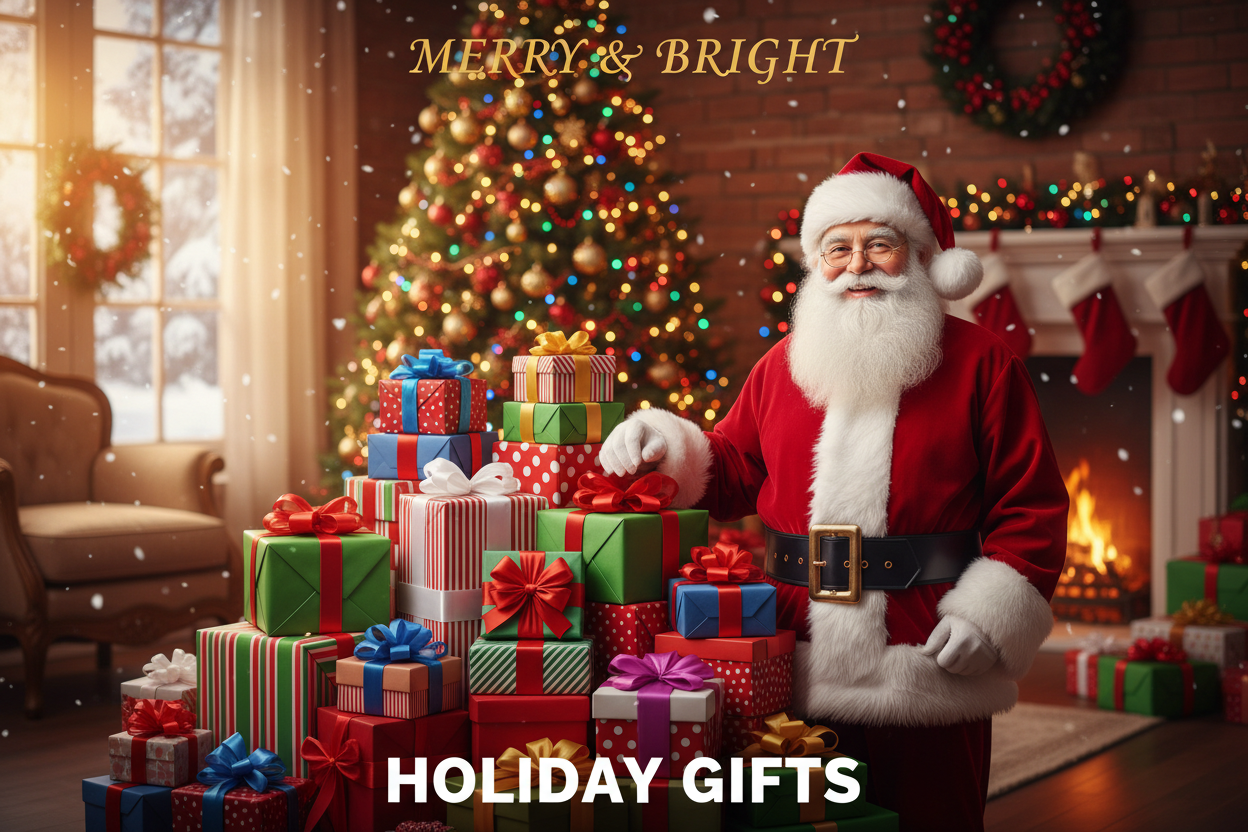 christmas santa and gift