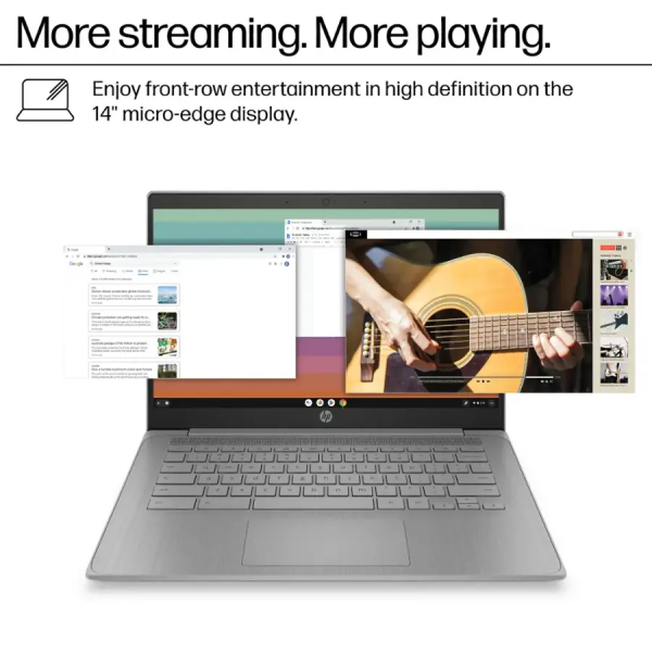 HP - 14" Chromebook - Intel Celeron - 4GB Memory - 64GB eMMC - Modern Grey - Image 4