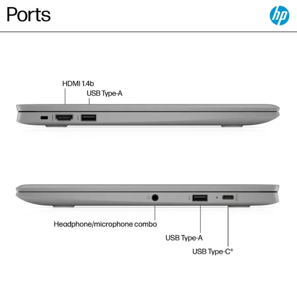 HP - 14" Chromebook - Intel Celeron - 4GB Memory - 64GB eMMC - Modern Grey - Image 3