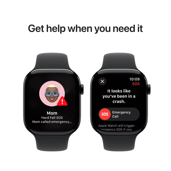 Apple Watch Series 10 (GPS) 46mm Aluminum Case with Black Sport Band - M/L - Jet Black - (2024) - Image 3