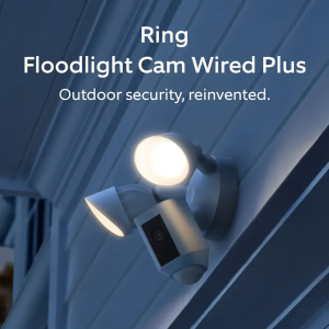 Ring - Floodlight Cam Plus Outdoor Wired 1080p Surveillance Camera - White